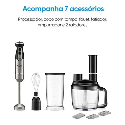 Mixer 5 Em 1 Inox 1000w Elgin Processador Fatiador Ralador Triturador Alta Potência