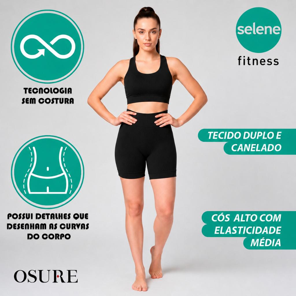 Short Legging Selene Poliamida Academia Sem Costura Resistente Sem Transparência Bermuda Fitness