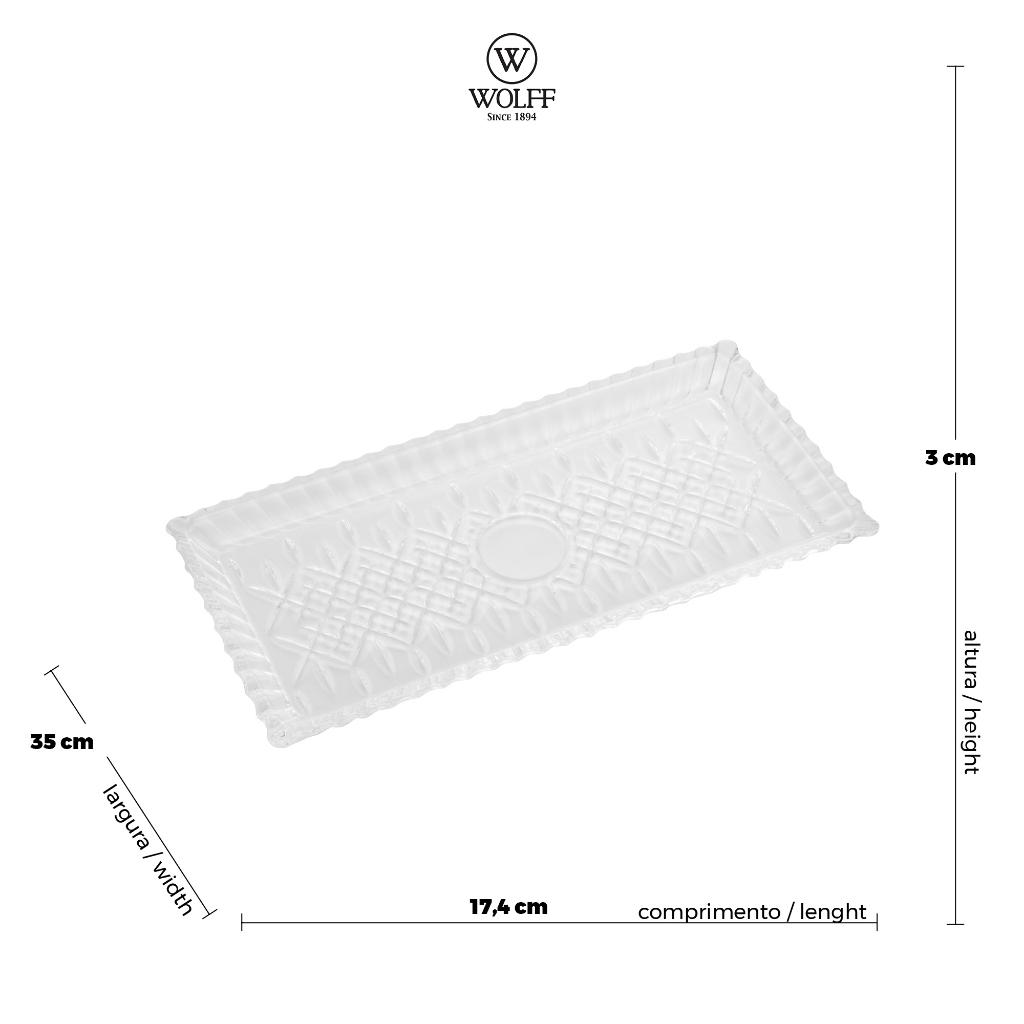Travessa De Cristal Retangular 34cm X 17cm Lys - Wolff