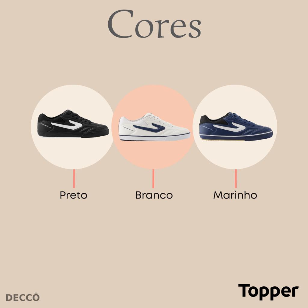 Chuteira Futsal Topper Dominator Masculino Solado Borracha Confortável Quadra