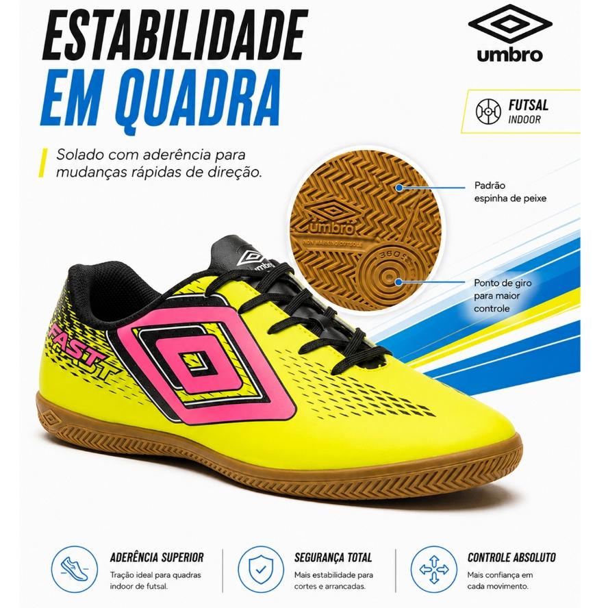 Chuteira Futsal Masculino Umbro Fast Ii Chuteira De Futsal Futebol Salão Quadra Society Original