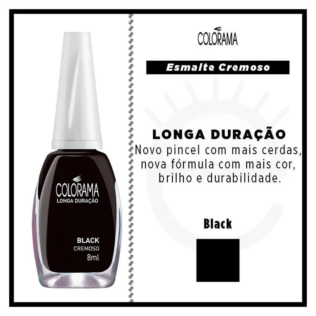 Kit 6un Esmalte Longa Duração Cremoso Nu Black Colorama 8ml