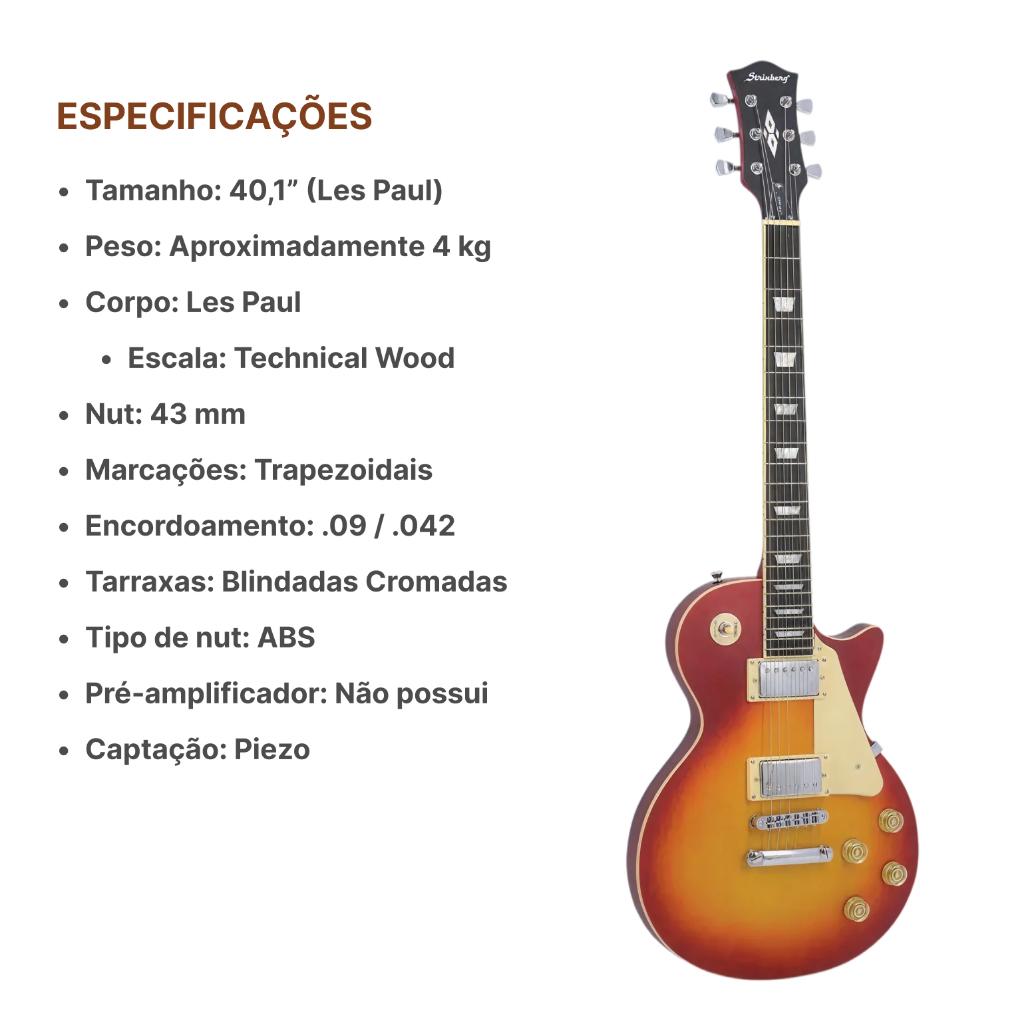 Guitarra Strinberg Css Cherry Fosco + Kit Capa Cabo
