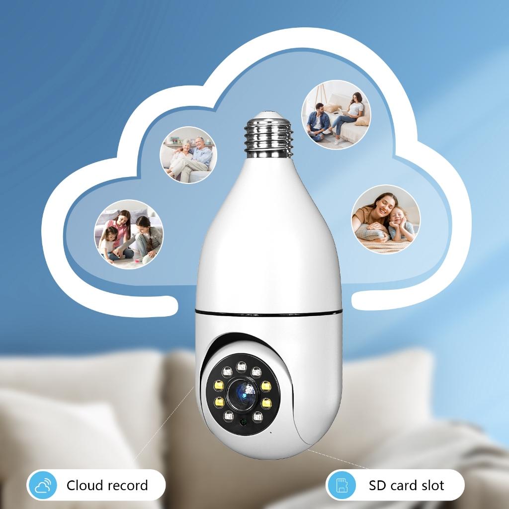 Câmera Wifi Ip Sem Fio Giratória 360 Com Encaixe Lampada Bocal Rosca Ptz Full HD Visão Noturna Segurança --G4