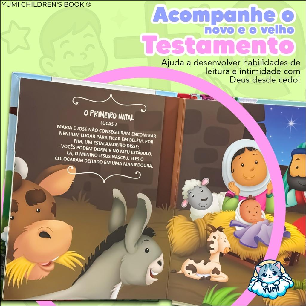 Bíblia Do Bebê Livro Infantil Bíblia Da Criança Menino Menina Capa Dura Premium
