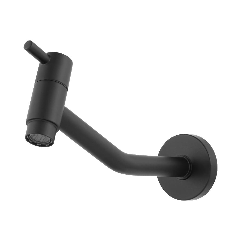 Torneira Lavatório Banheiro Parede Inox Luxo Preto Fosco