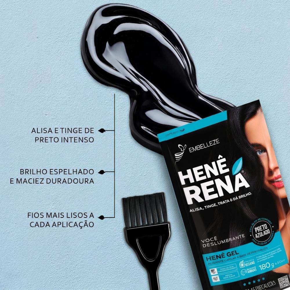 Alisante Embelleze Henê Rená Preto Azulado 180g