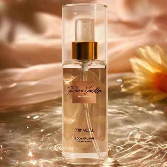 Body Splash Feminino Pure Vanilla 200ml - Primacial Perfume Doce Abaunilhado