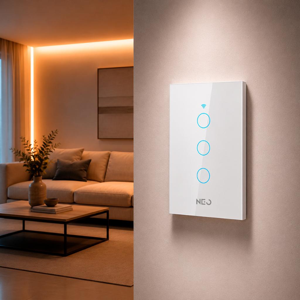 Interruptor Inteligente Touch Wifi 3 Botões Branco Avant Neo