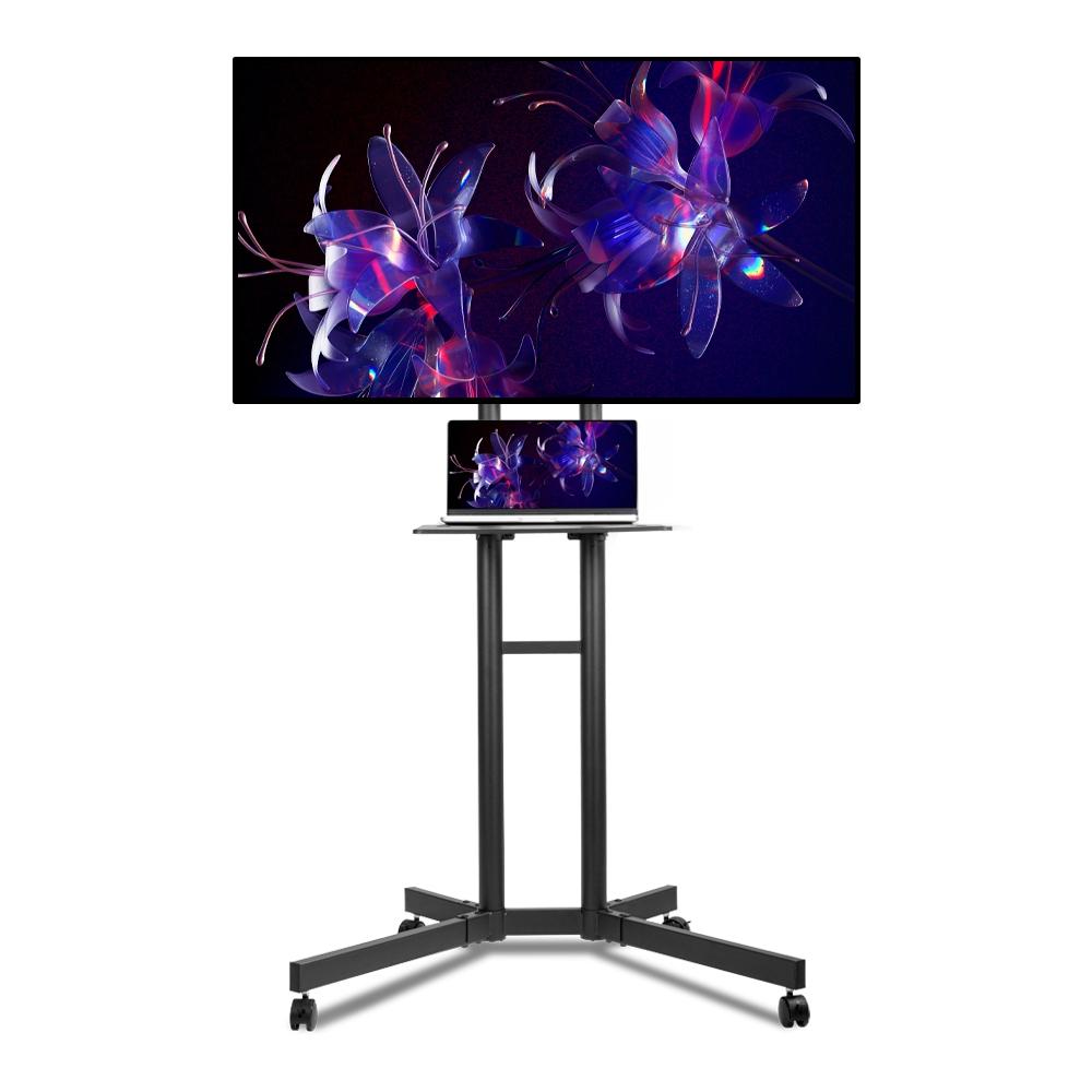 Suporte Pedestal Para TV 32 A 70 Pol Com Rodinhas Ajustável Universal Preto Zinnia Stv700