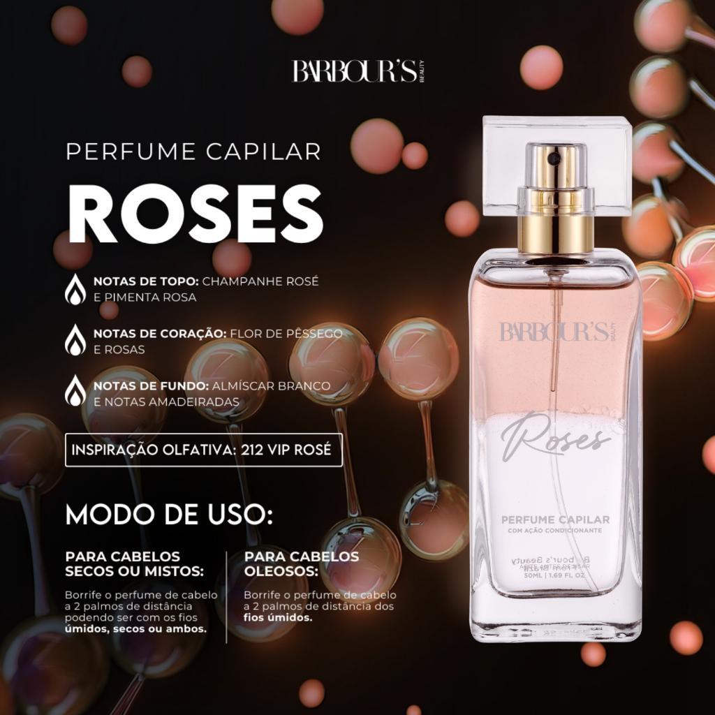 Perfume Capilar Roses Barbour S Beauty 50ml Finalizador Termoativo