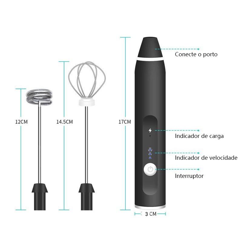 Mini Batedor Misturador Mixer Elétrico Para Bebidas Leite Café Clara De Ovos 2 Em 1 Utensílios De Cozinha--m2