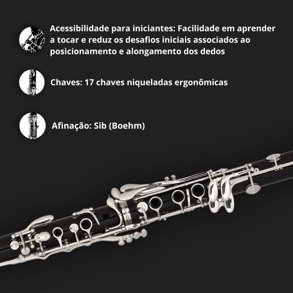 Clarinete Sib Aeris Cl310 17 Chaves Com Estojo