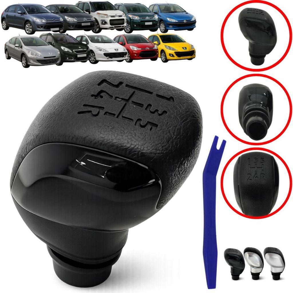 Manopla Bola De Cambio Alavanca Marcha Cromada Preta Prata Para Citroen C3 E C4 2004 A 2019 Todos