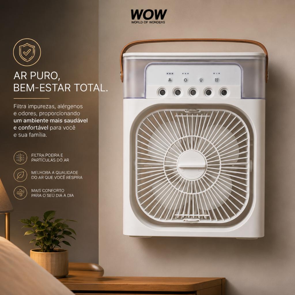 Mini Ventilador Climatizador De Ar Reservatorio De Água Portatil