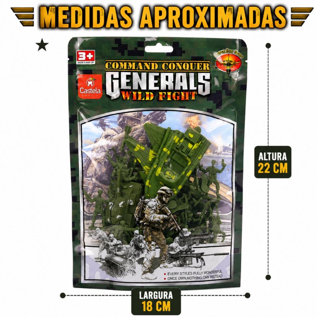 Kit Soldadinhos De Brinquedo 60 Peças Com Acessórios Militares - Castela