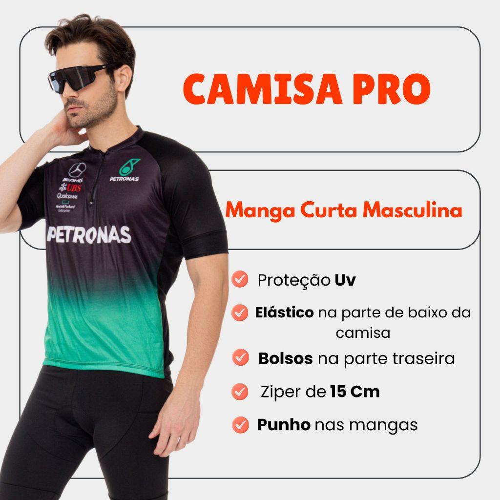 Conjunto Ciclismo Masculino Kit Bermuda Forro Espuma Camisa Roupa Bicicleta Camiseta Bike Pedal Mtb