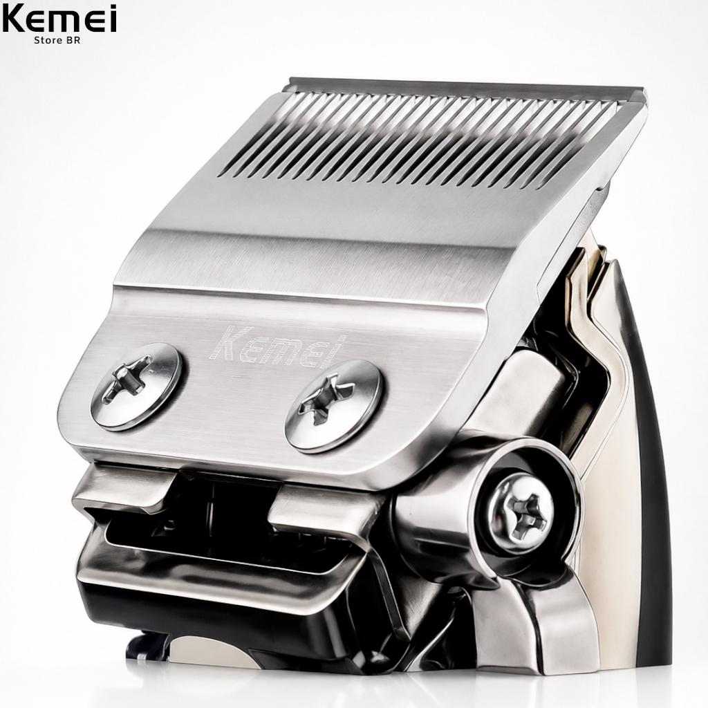 Máquina De Corte Profissional 2x Velocidades Kemei 1896 Bivolt 110V 220V Sem Fio Portátil Visor Lcd