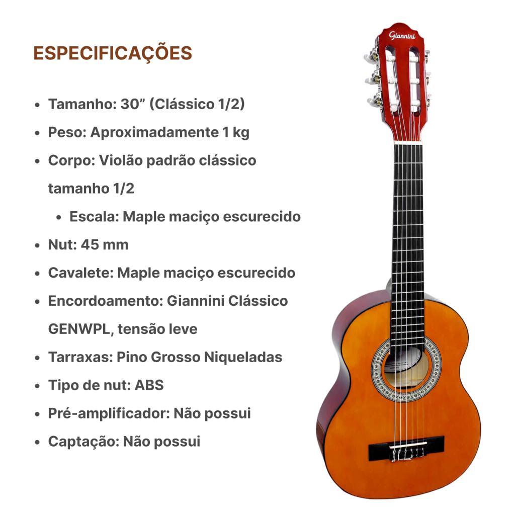Violao Infantil Giannini 1/4 Nr Nt Nylon Natural
