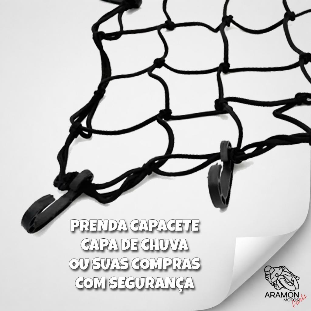 Rede Elastica Aranha Moto Capacete 35 Cm Bagageiro Baú