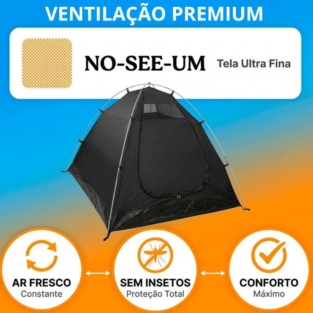 Barraca Falcon Blackout 3 Pessoas Camping Ntk Impermeável 2000mm Anti Luz Mosquiteiro Leve Compacta Fácil Montagem