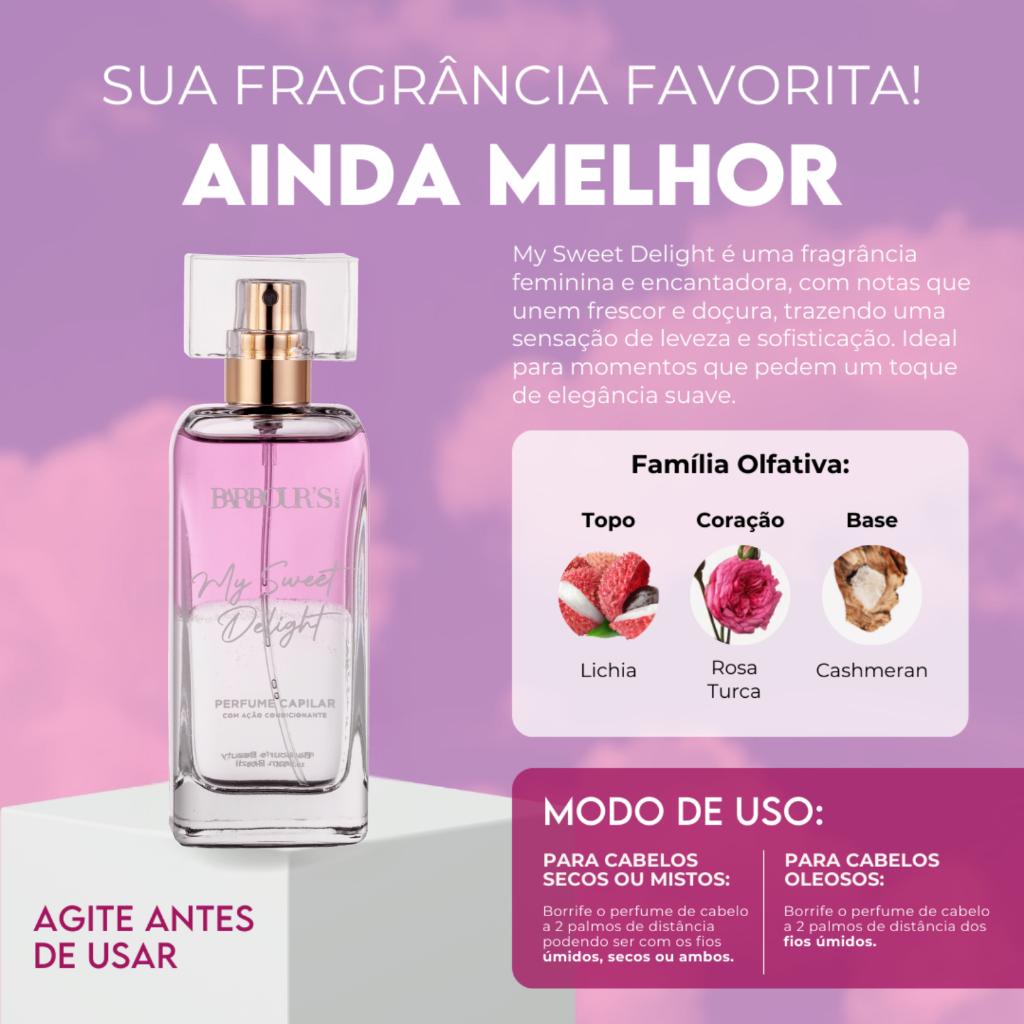Kit Perfume Capilar E Body Splash My Sweet Delight Barbour S Beauty