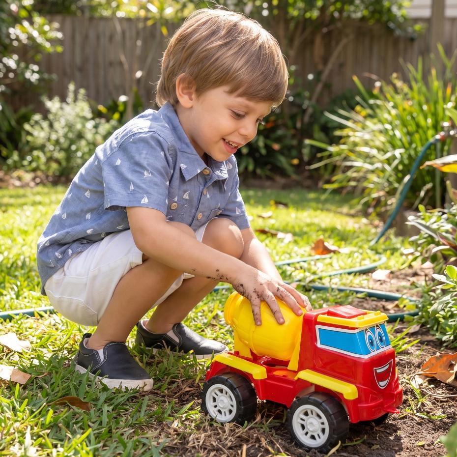 Caminhão Betoneira Carrinho Brinquedo De Construção Grande 30cm Presente Menino 1 Ano Queen Shop