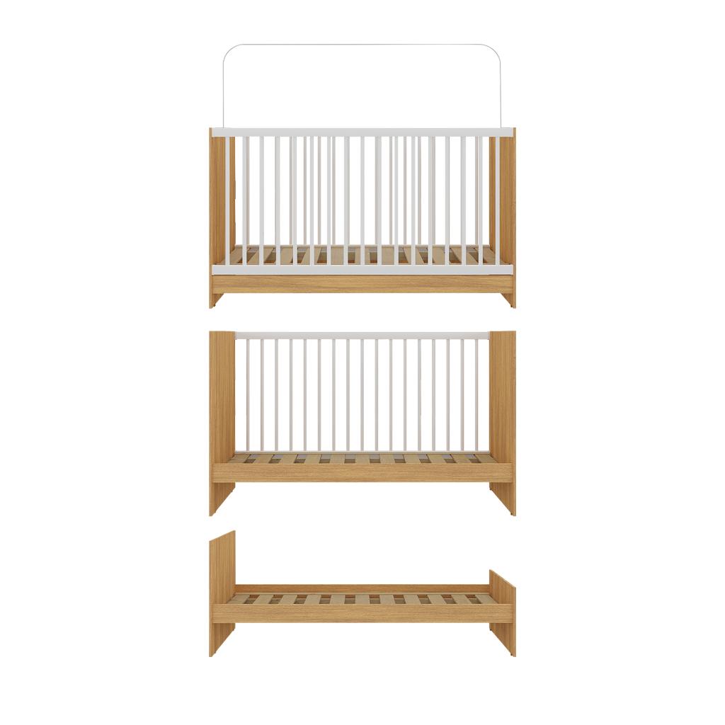 Berço 3 Em 1 Para Colchão 60 X 130 Cm Trevalla Multimóveis Mp0527g 3 Anos De Garantia