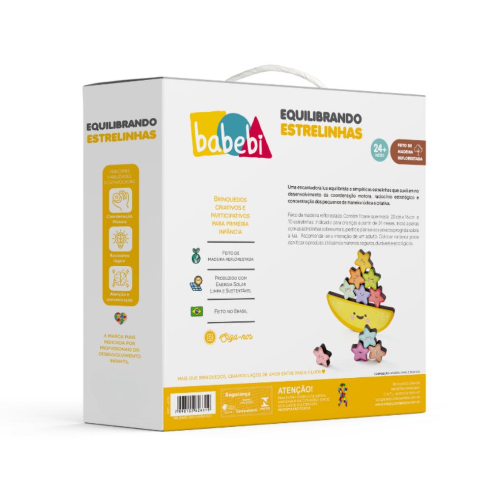 Brinquedo Educativo Equilibrando Estrelinhas Madeira Coordenação Motora Equilíbrio Infantil Crianças