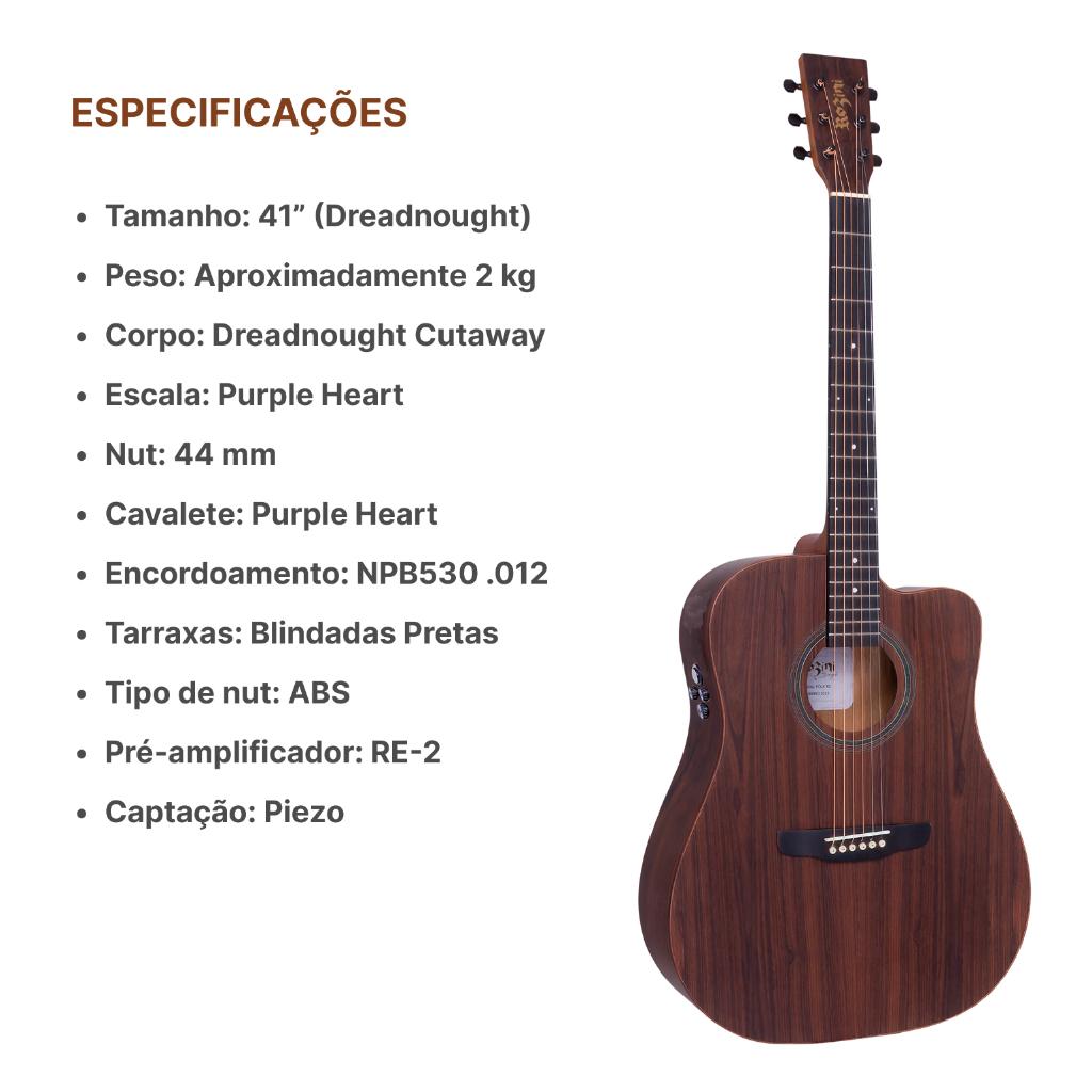 Violao Rozini Folk Rx 315 At Ct Presenca Brasil Eletrico
