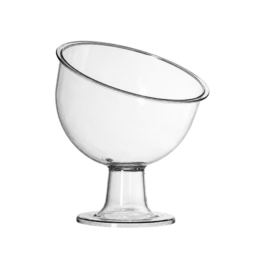 Taça Inclinada Pequena C/pedestal Acrílica Para Doces 400ml Três Triangulos