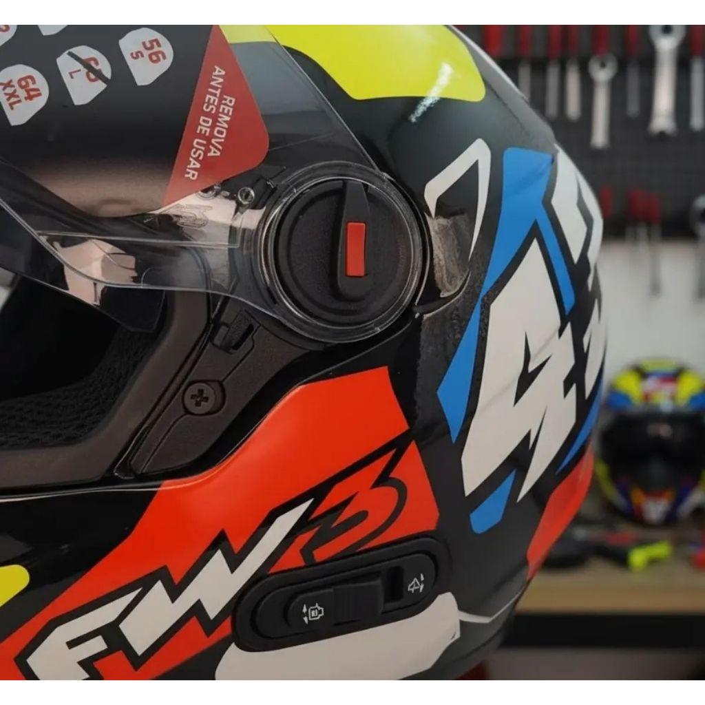 Capacete FW3 Gtx 43 Amarelo E Azul 58