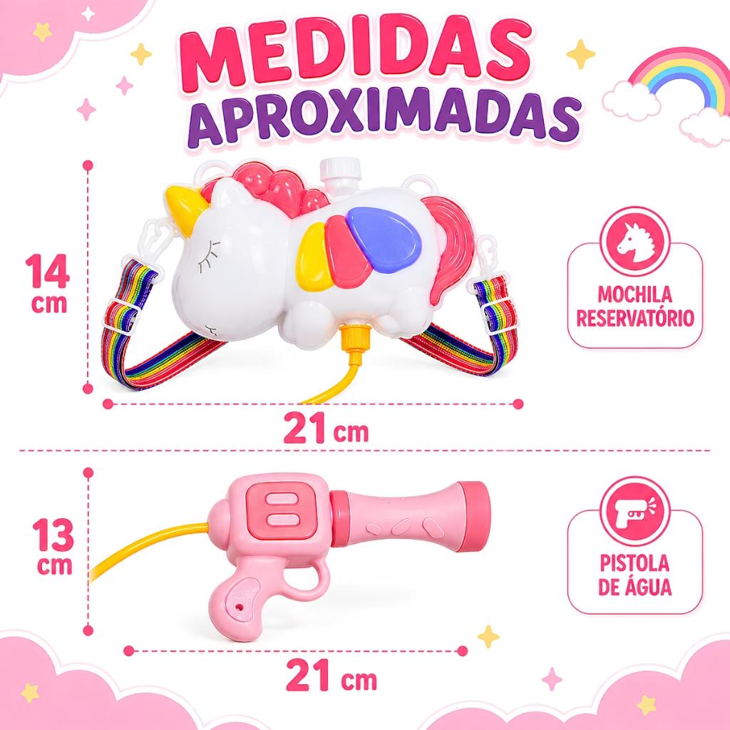 Mochila Arminha Lança Água Infantil Brinquedo Pistola Dágua Para Crianças - Castela
