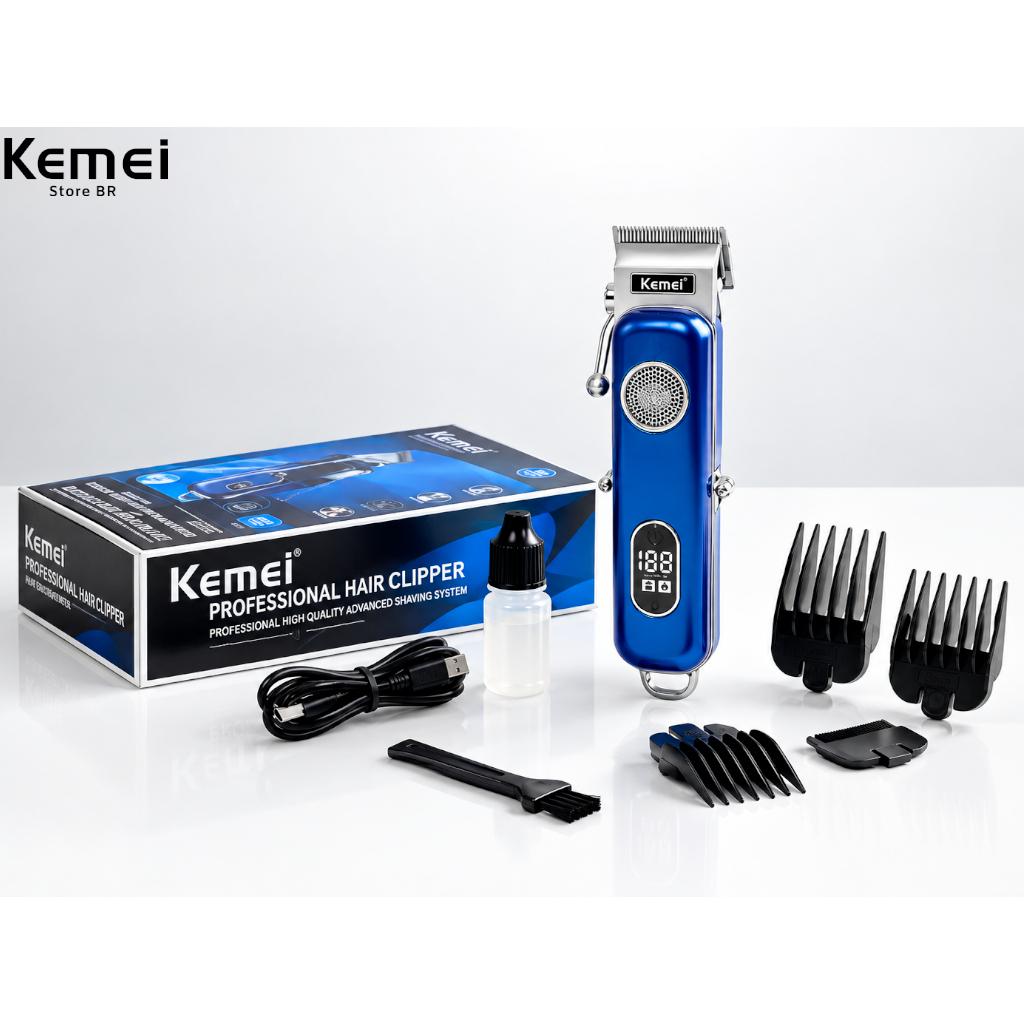 Kemei Maquina De Barbear Masculina Aparador De Cabelo Profissional Máquina Corte Profissional