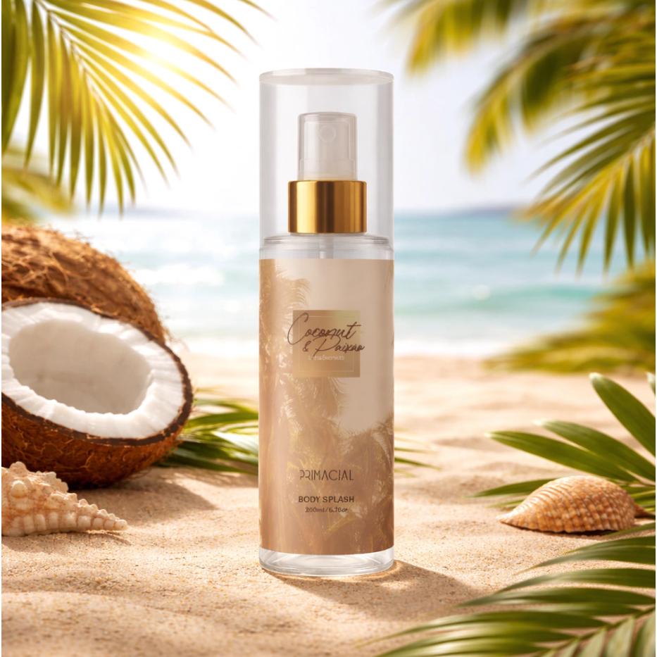 Body Splash Feminino Coconut Paixão 200ml - Primacial Perfume Frutado Adocicado