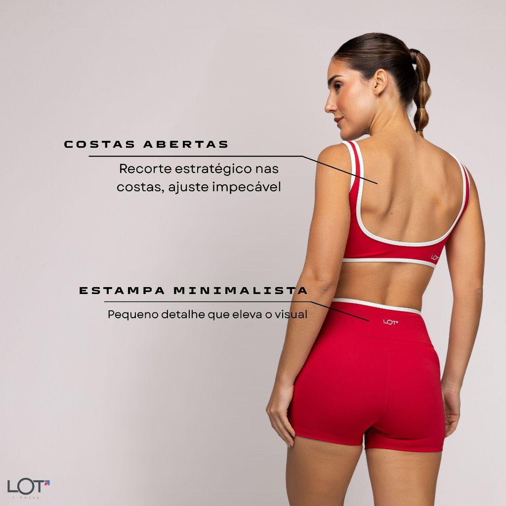 Conjunto Academia Kate Fitness Feminino Top Alta Sustentação E Short Cós Cruzado Afina Cintura
