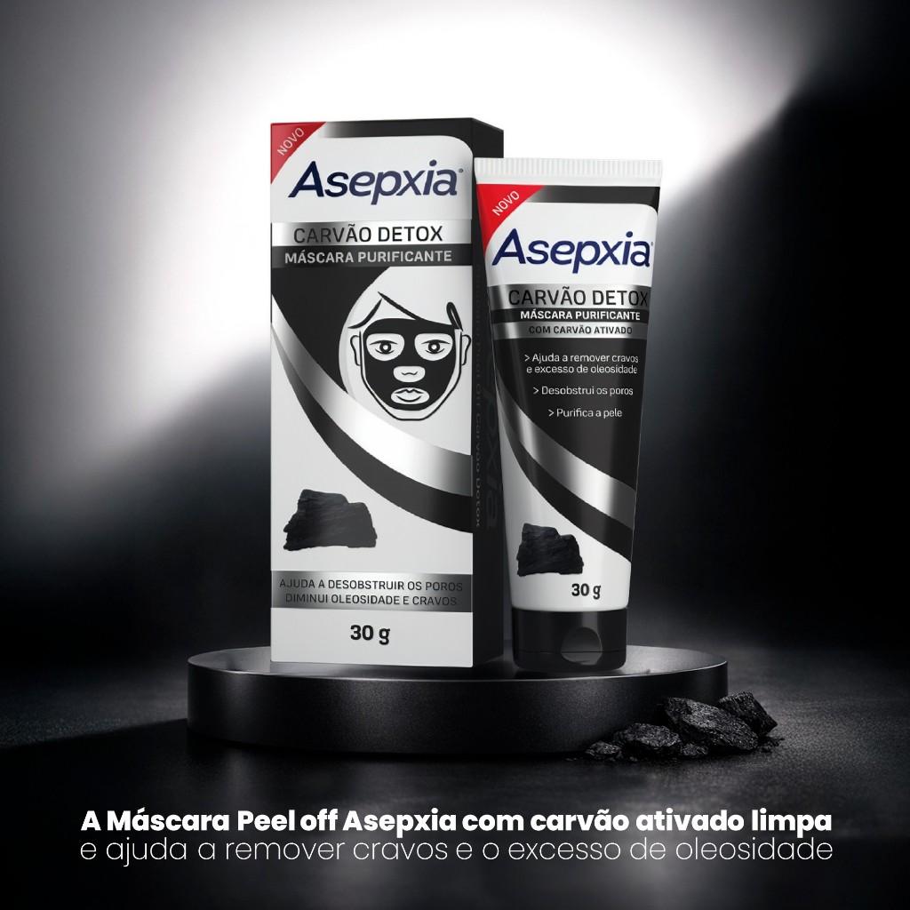 Máscara Peel Off Asepxia Carvão Detox 30g - Antiacne E Anticravos