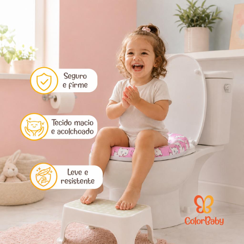 Assento Redutor Infantil Vaso Sanitário Macio Antiderrapante Estampado - Desfralde
