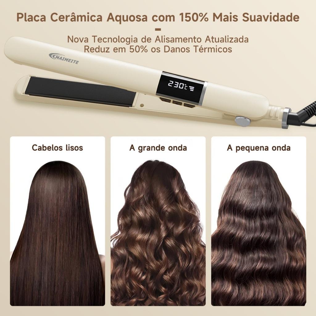Maimeite Prancha Alisadora De Cabelo 2 Em 1 Com Função De Modelador De Cachos S638