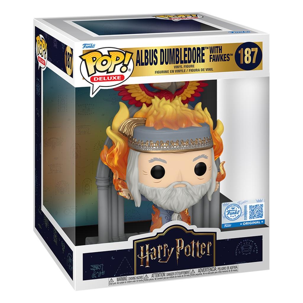 Funko Pop Deluxe Harry Potter Exclusive - Albus Dumbledore With Fawkes 187 Novo Original