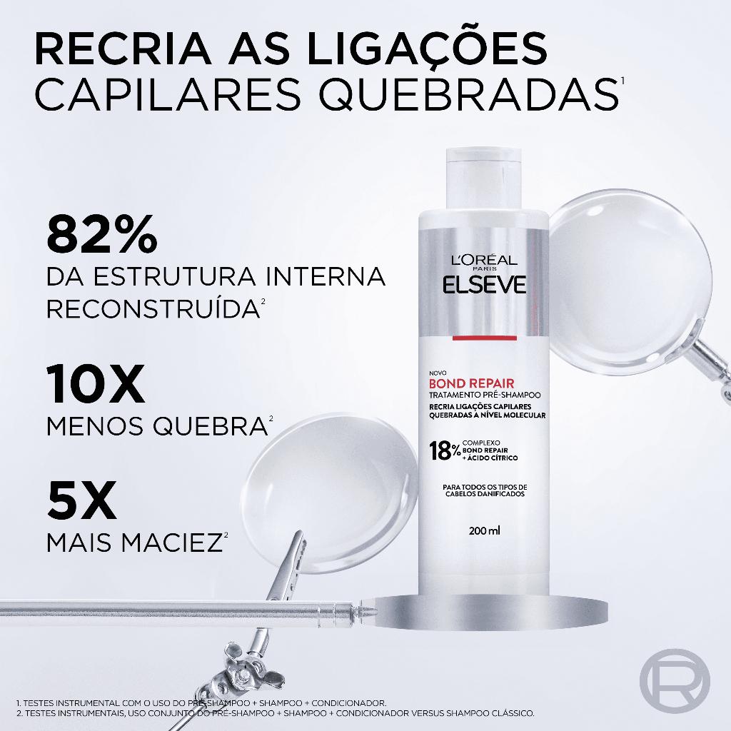Tratamento Pré-shampoo Reparação E Reconstrução Para Cabelos Danificados Elseve Bond Repair L Oréal Paris 200ml