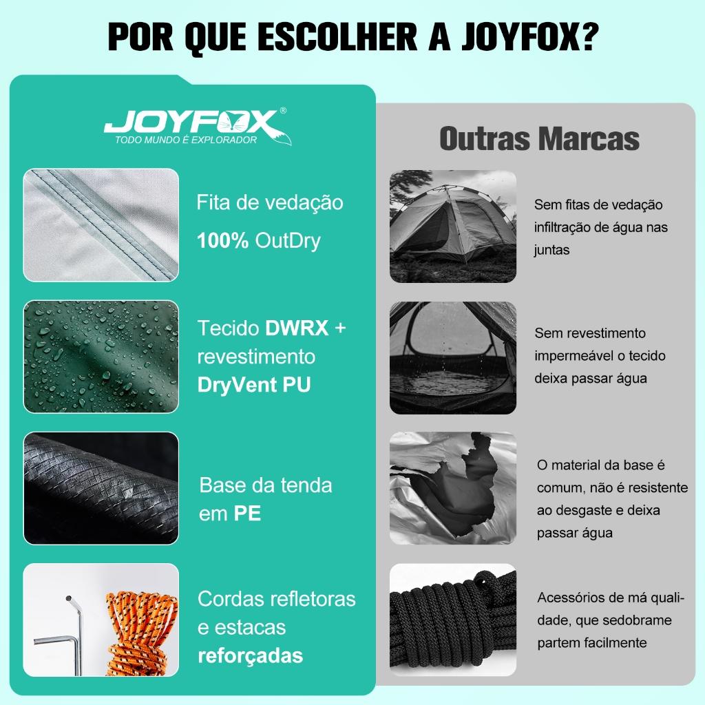 Barraca Camping Acampamento 4/5 Pessoas Grande Varanda 240 154cm Joyfox