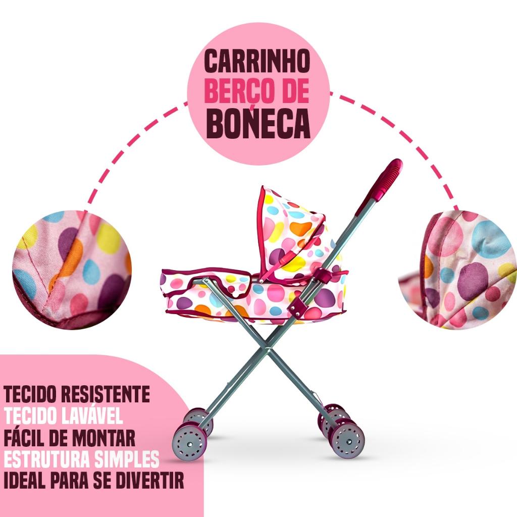 Carrinho De Boneca Reborn Berço Brinquedo Menina - Castela