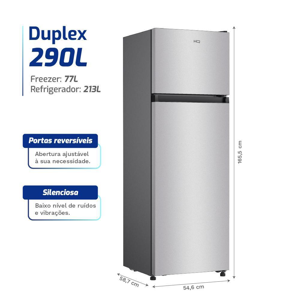 Geladeira Refrigerador Hq Defrost 290 Litros Prata Hq-290rdf
