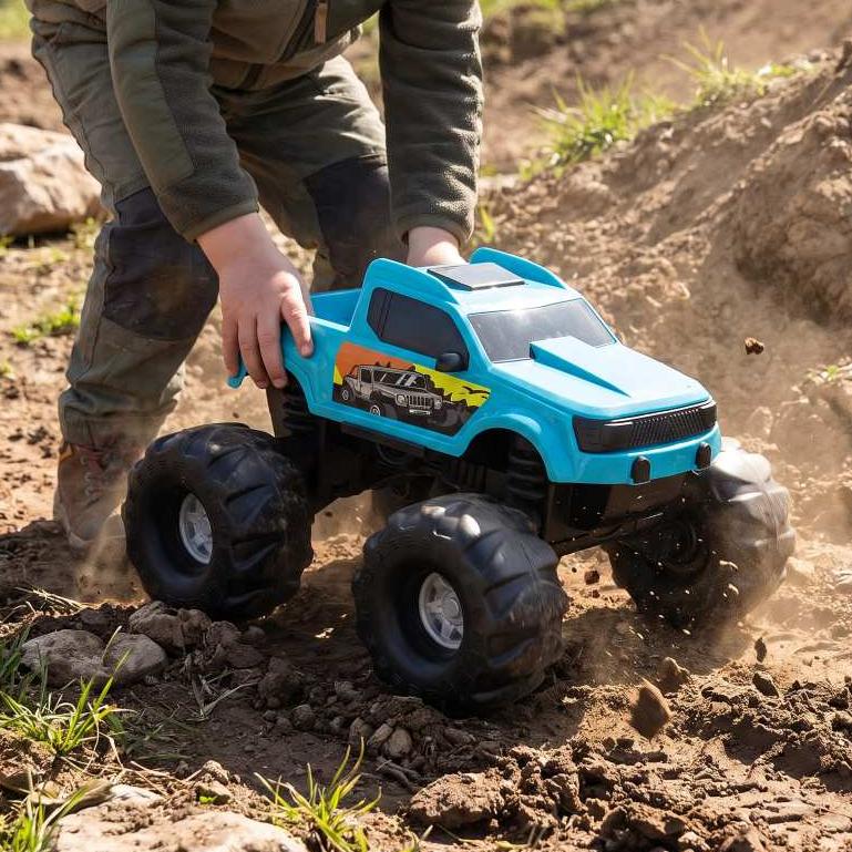 Carro Monstro Gigante Picape Extreme 38cm Carrinho Brinquedo Off-road C/rodas Grandes Queen Shop