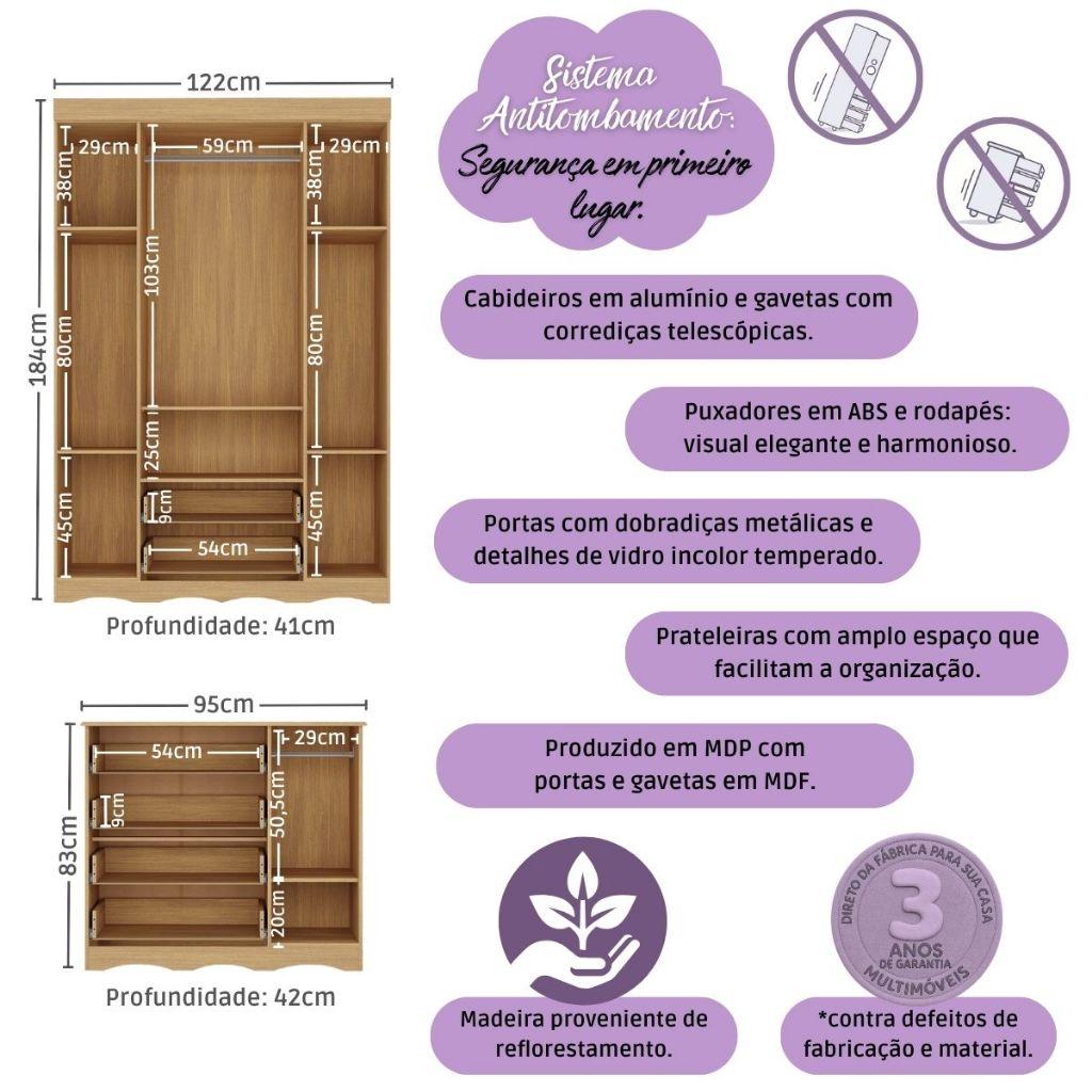 Quarto De Bebê Completo Com Berço Americano 3 Em 1 Doçura Multimóveis