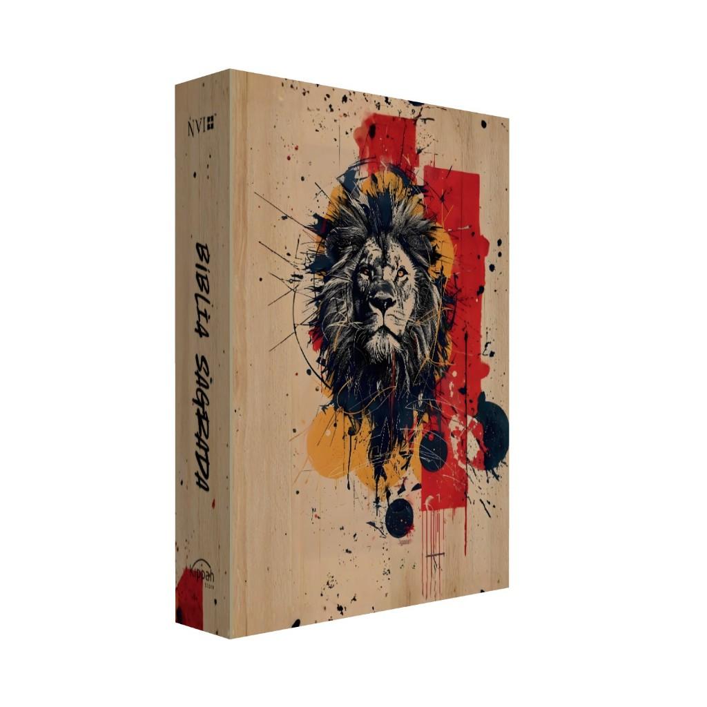Bíblia Sagrada Nvi - Leão De Judá Arte - Borda Pintada Compacta