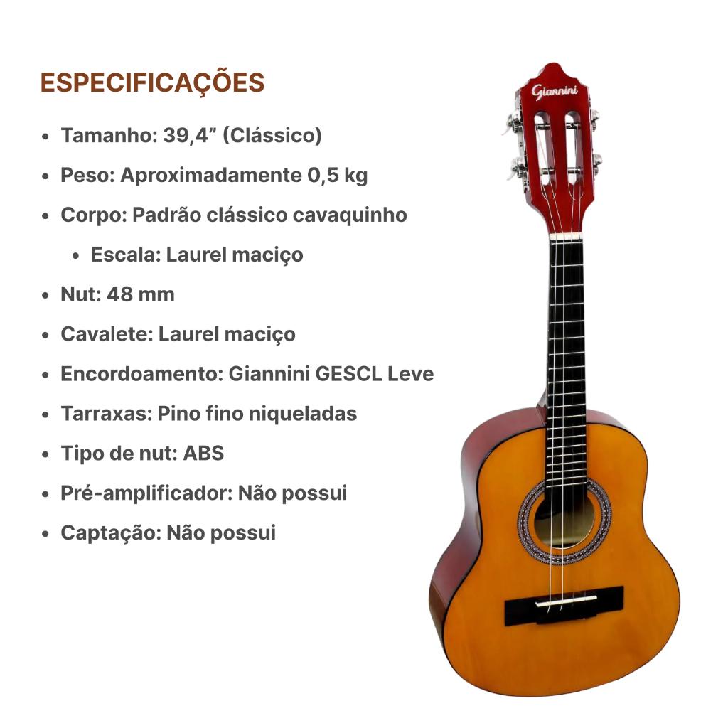 Cavaco Eletrico Giannini Start Cs14 Natural Passivo + Paletas
