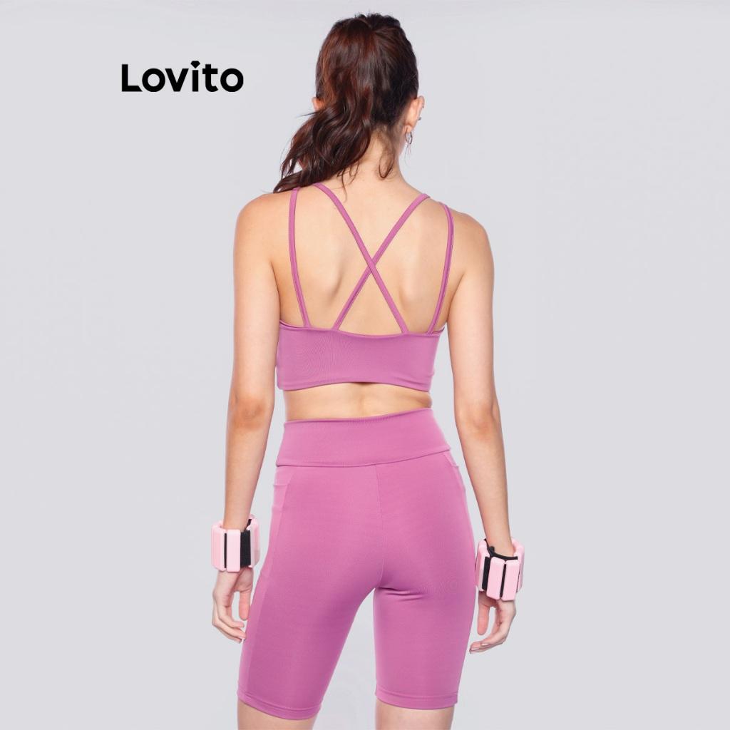 Lovito Bermuda Ciclista Esportiva Feminina Ssb1247brl1277