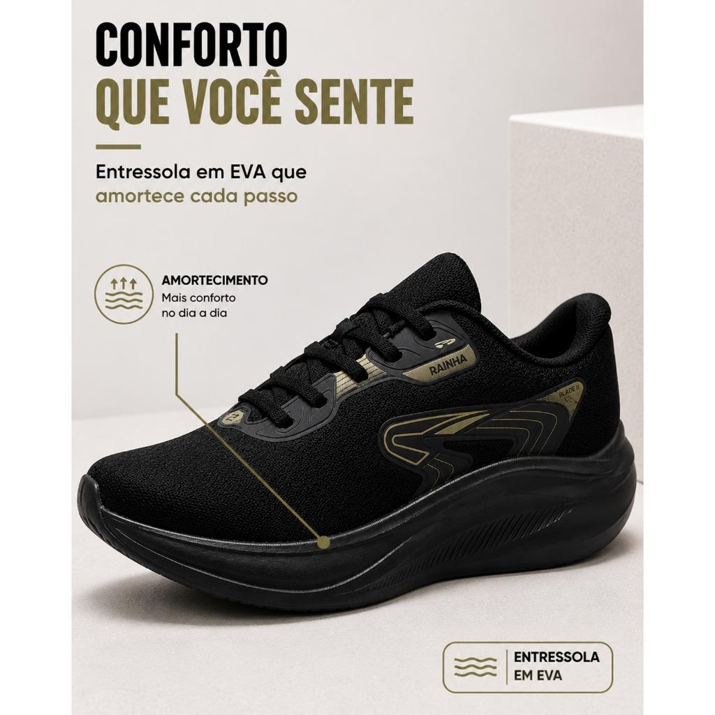 Tênis Rainha Blare Ii Unissex Casual Corrida Caminhada Academia Trabalho